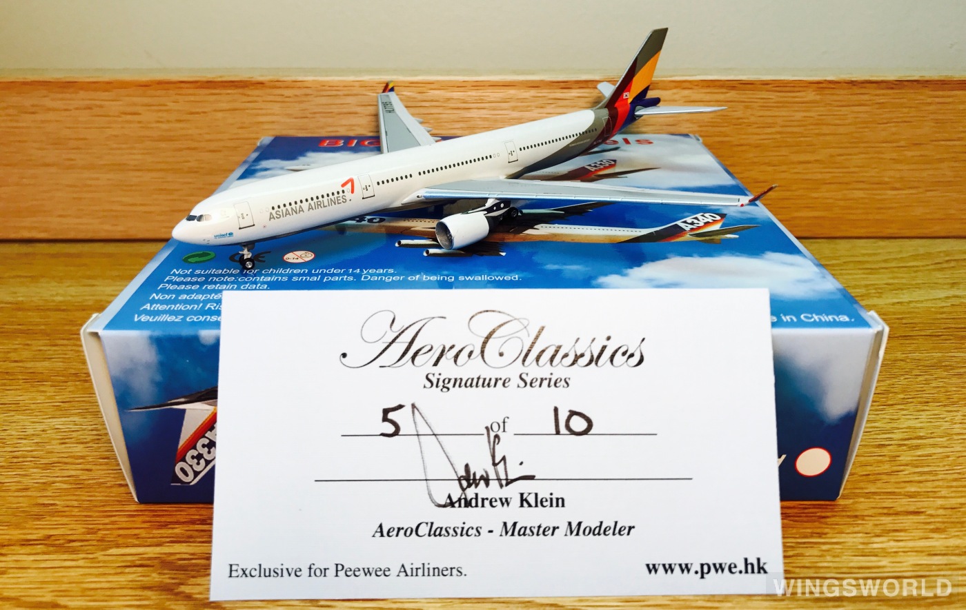 AeroClassics 1:400 ACHL7795 Asiana 韩亚航空 Airbus A330-300 HL7795