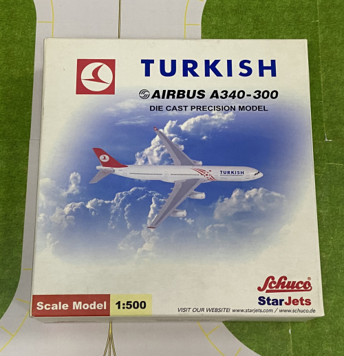 Turkish Airlines 土耳其航空 Airbus A340-300 TC-JII 2002 世界杯彩绘 SJTHY194 Starjets 1:500