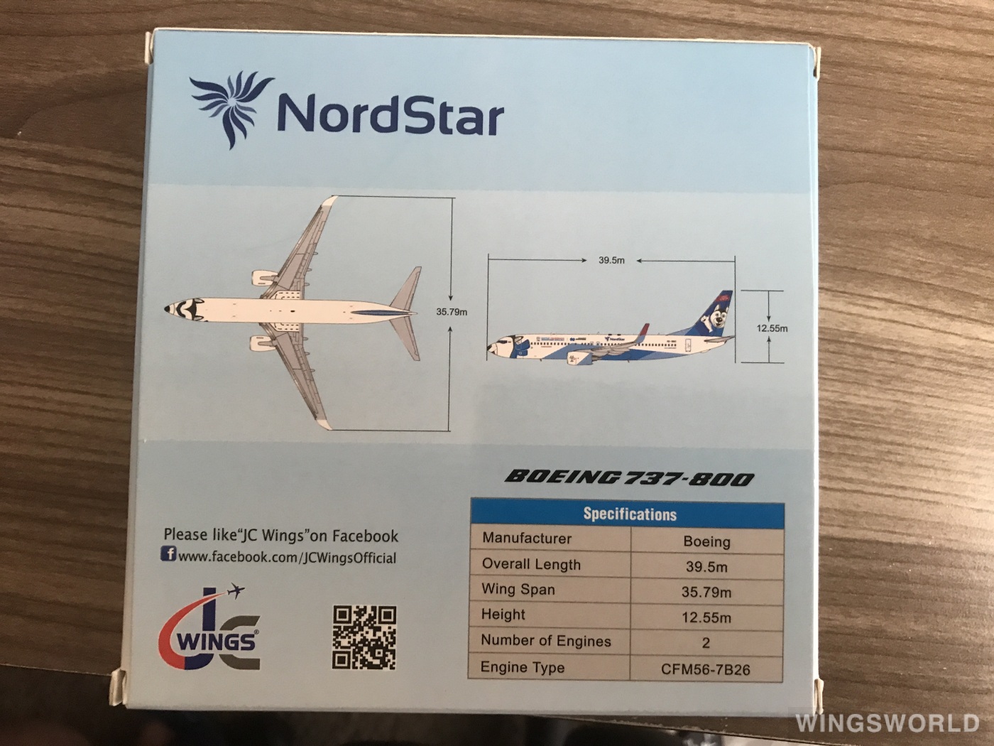 JC Wings 1:400 LH4081 NordStar 北星航空 Boeing 737-800 VQ-BNG