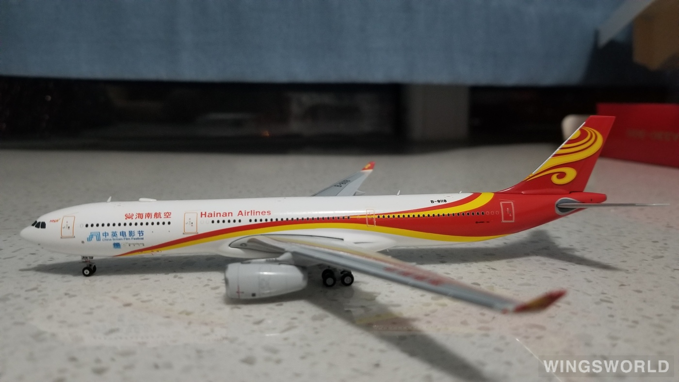 JC Wings 1:400 XX4713 Hainan Airlines 海南航空 Airbus A330-300 B-8118