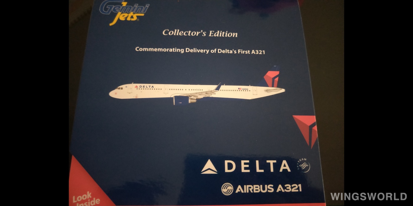 Geminijets 1:400 GJDAL1411 Delta Air Lines 达美航空 Airbus A321 N301DN