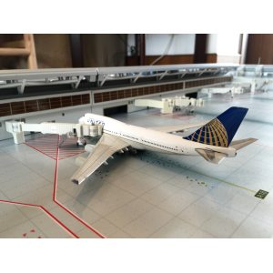 United Airlines 美国联合航空 Boeing 747-400 N128UA 2011s colors. With rolling gears. GJUAL1146 Geminijets 1:400