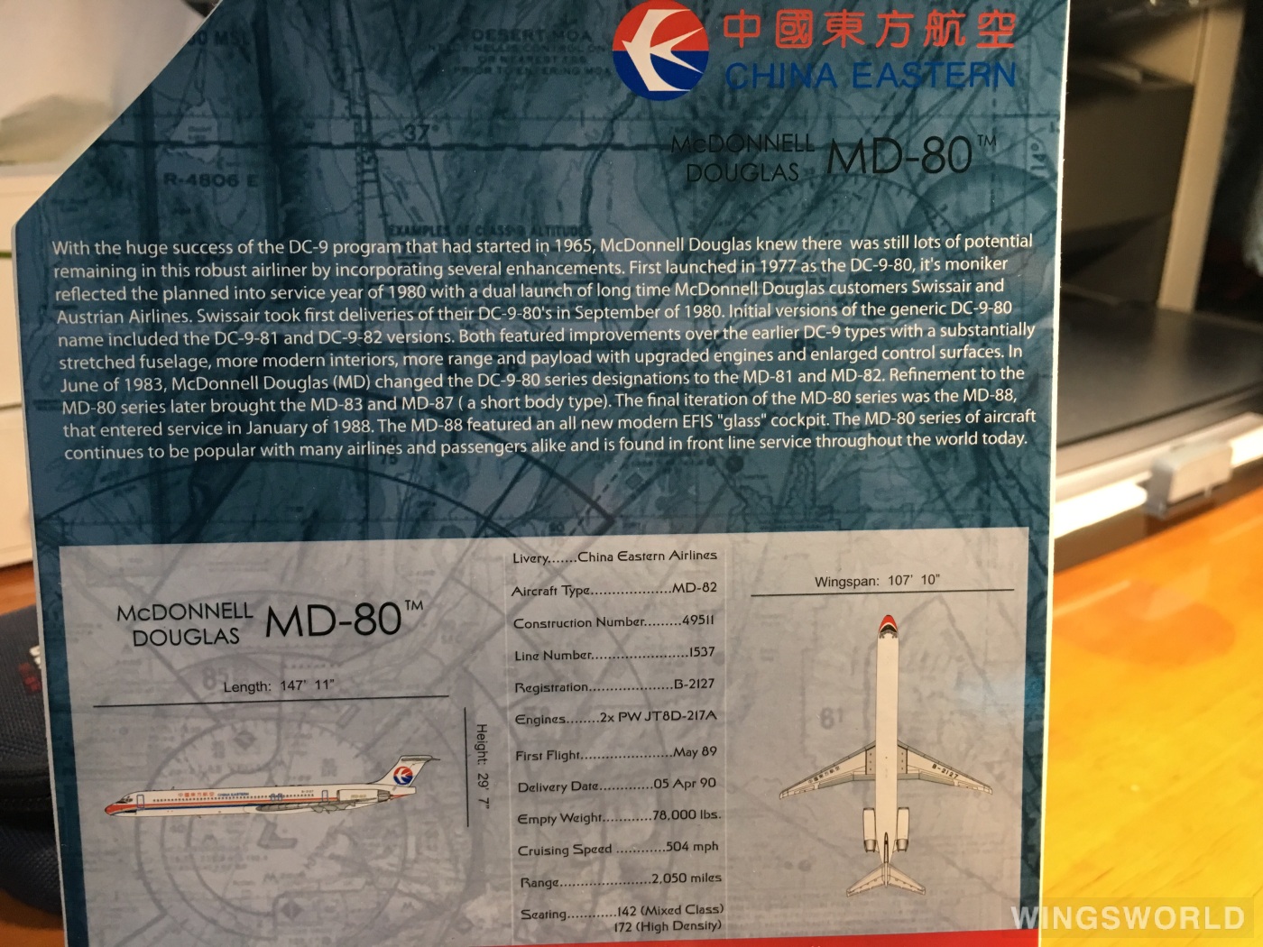 Geminijets 1:400 GJCES1372 China Eastern 中国东方航空 McDonnell Douglas MD-82 B-2127