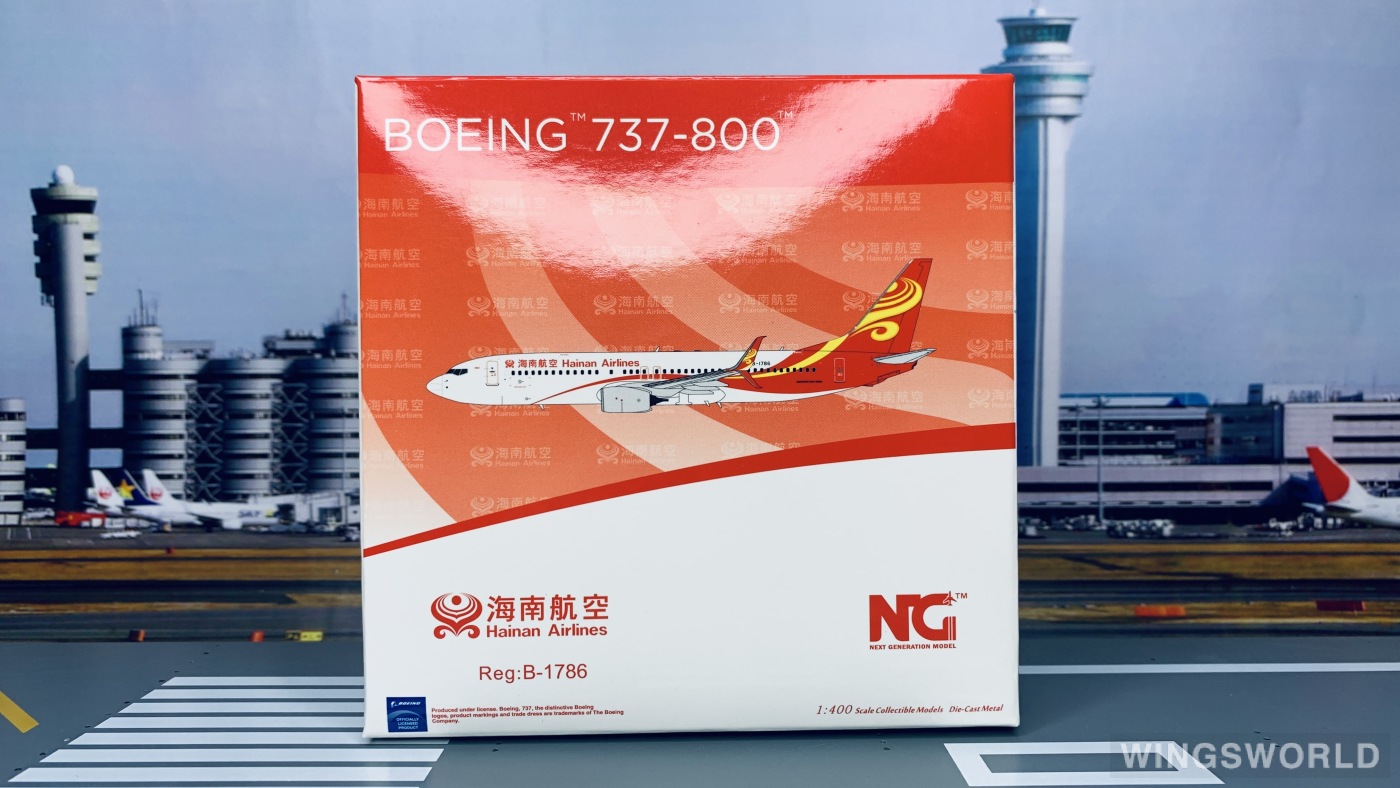 NGmodels 1:400 NG58060 Hainan Airlines 海南航空 Boeing 737-800 B-1786