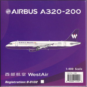 West Air 西部航空 Airbus A320 B-8102  PH11292 Phoenix 1:400