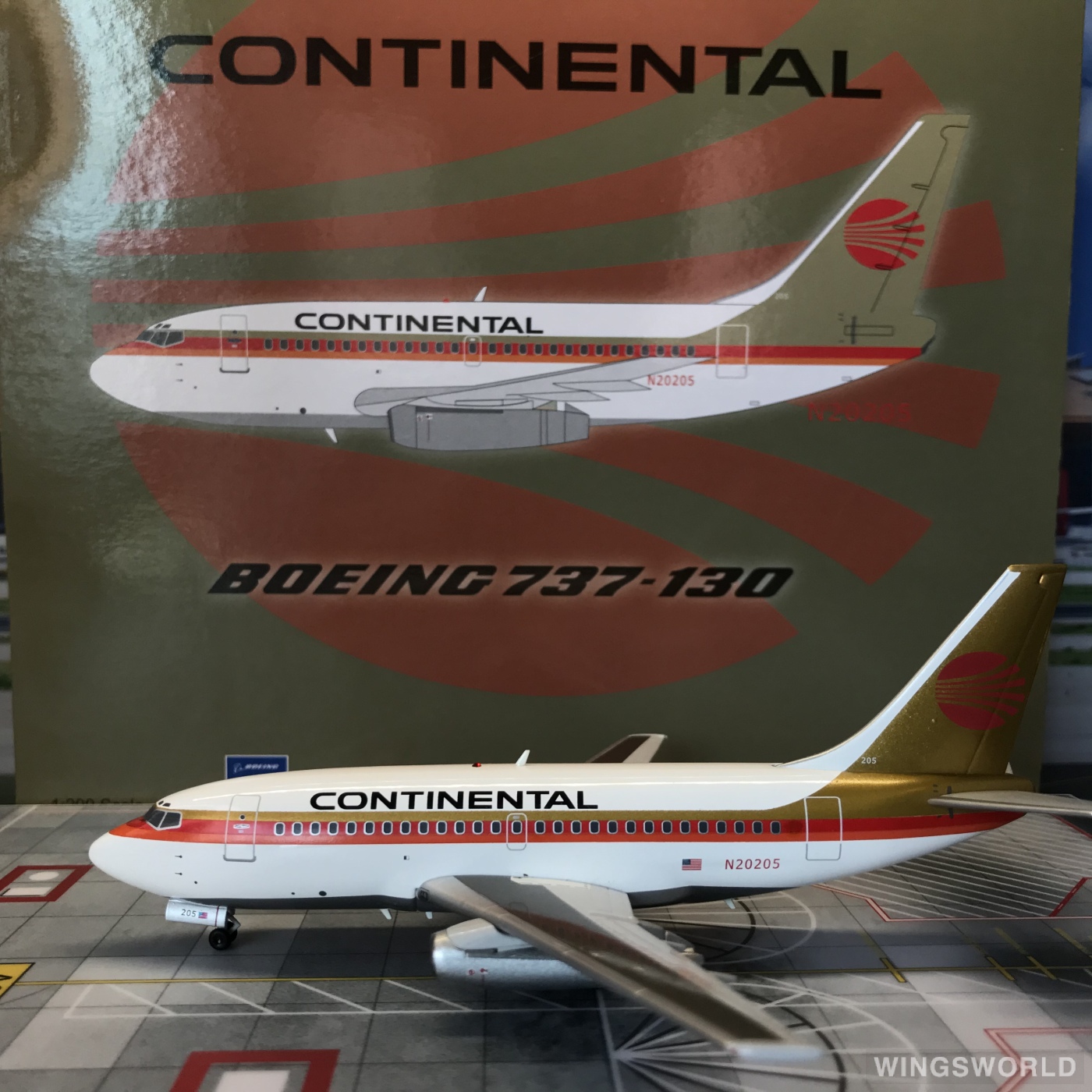 Inflight200 1:200 IF7310513 Continental Airlines 美国大陆航空 Boeing 737-100 N20205