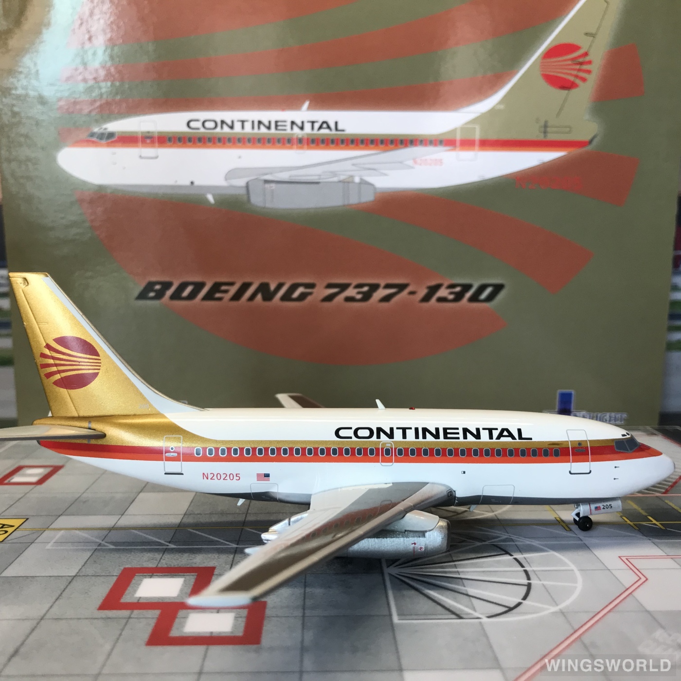 Inflight200 1:200 IF7310513 Continental Airlines 美国大陆航空 Boeing 737-100 N20205