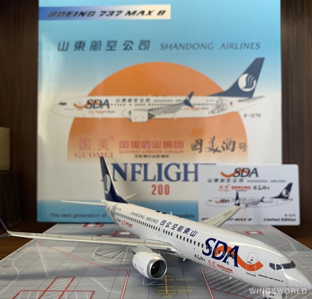 Inflight200 1:200 IF737MAXSC002 Shandong Airlines 山东航空 Boeing 737 MAX 8 B-1275