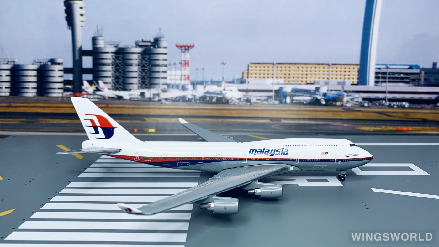 Geminijets 1:400 GJMAS299 Malaysia Airlines 马来西亚航空 Boeing 747-400 9M-MHL