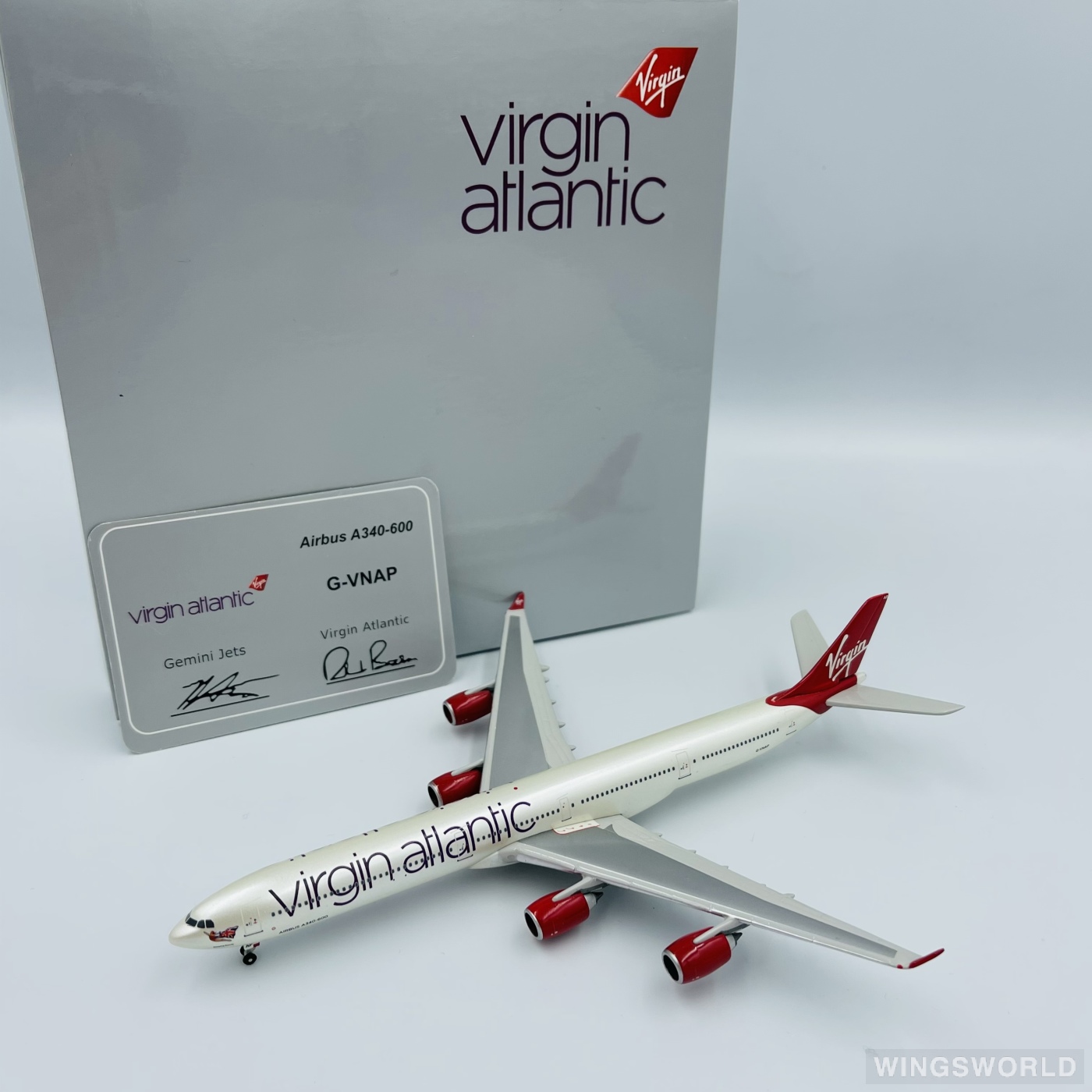 Geminijets 1:400 GJVIR1083 Virgin Atlantic Airways 维珍航空 Airbus A340-600 G-VNAP