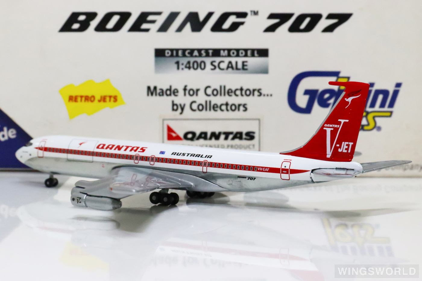 Geminijets 1:400 GJQFA079 Qantas 澳洲航空 Boeing 707-300 VH-EAF