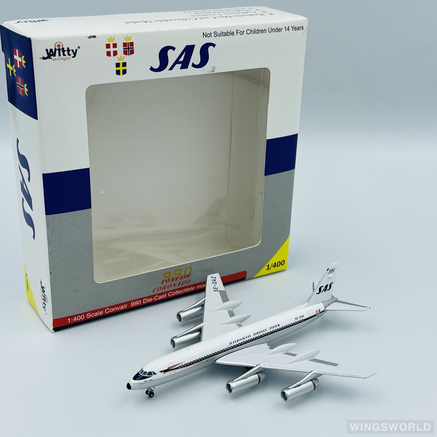 Witty 1:400 WT4990002 SAS 北欧航空 Convair 990 SE-DAZ