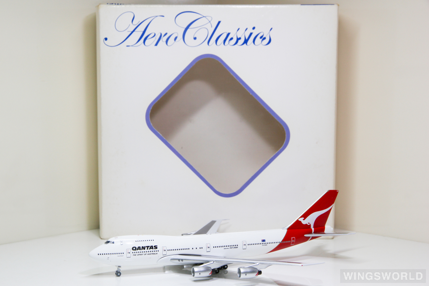 AeroClassics 1:400 ACVHEBR Qantas 澳洲航空 Boeing 747-200 VH-EBR
