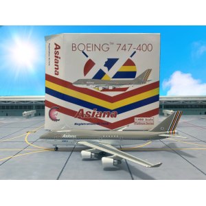 Asiana 韩亚航空 Boeing 747-400 HL7418 1990s colors. With rolling gears. PH10739 Phoenix 1:400