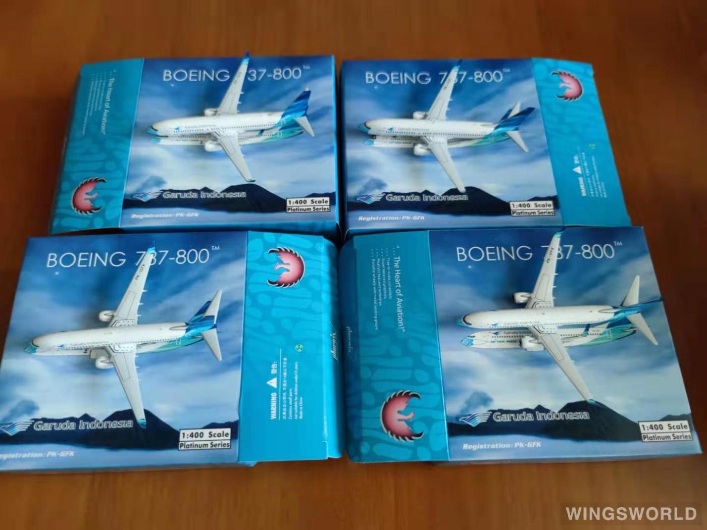 Phoenix 1:400 PH11659 Garuda Indonesia 印度尼西亚鹰航 Boeing 737-800 PK-GFK