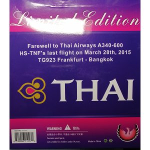 Thai Airways 泰国国际航空 Airbus A340-600 HS-TNF LAST FLIGHT PH11117 Phoenix 1:400