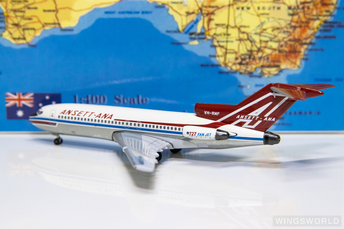 AeroClassics 1:400 ACVHRMF Ansett 澳洲安捷航空 Boeing 727-100 VH-RMF