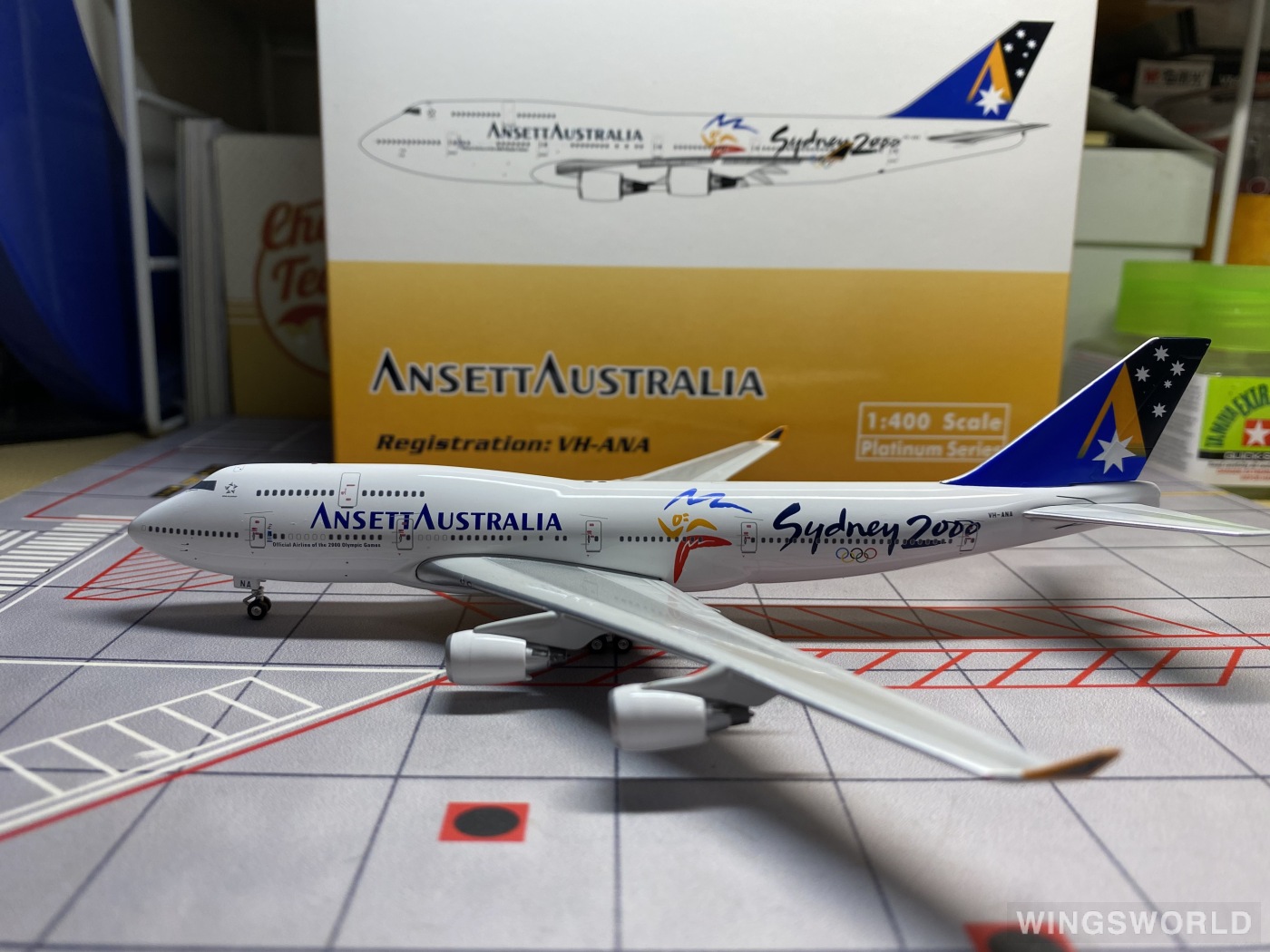 Phoenix 1:400 PH10301 Ansett 澳洲安捷航空 Boeing 747-400 VH-ANA