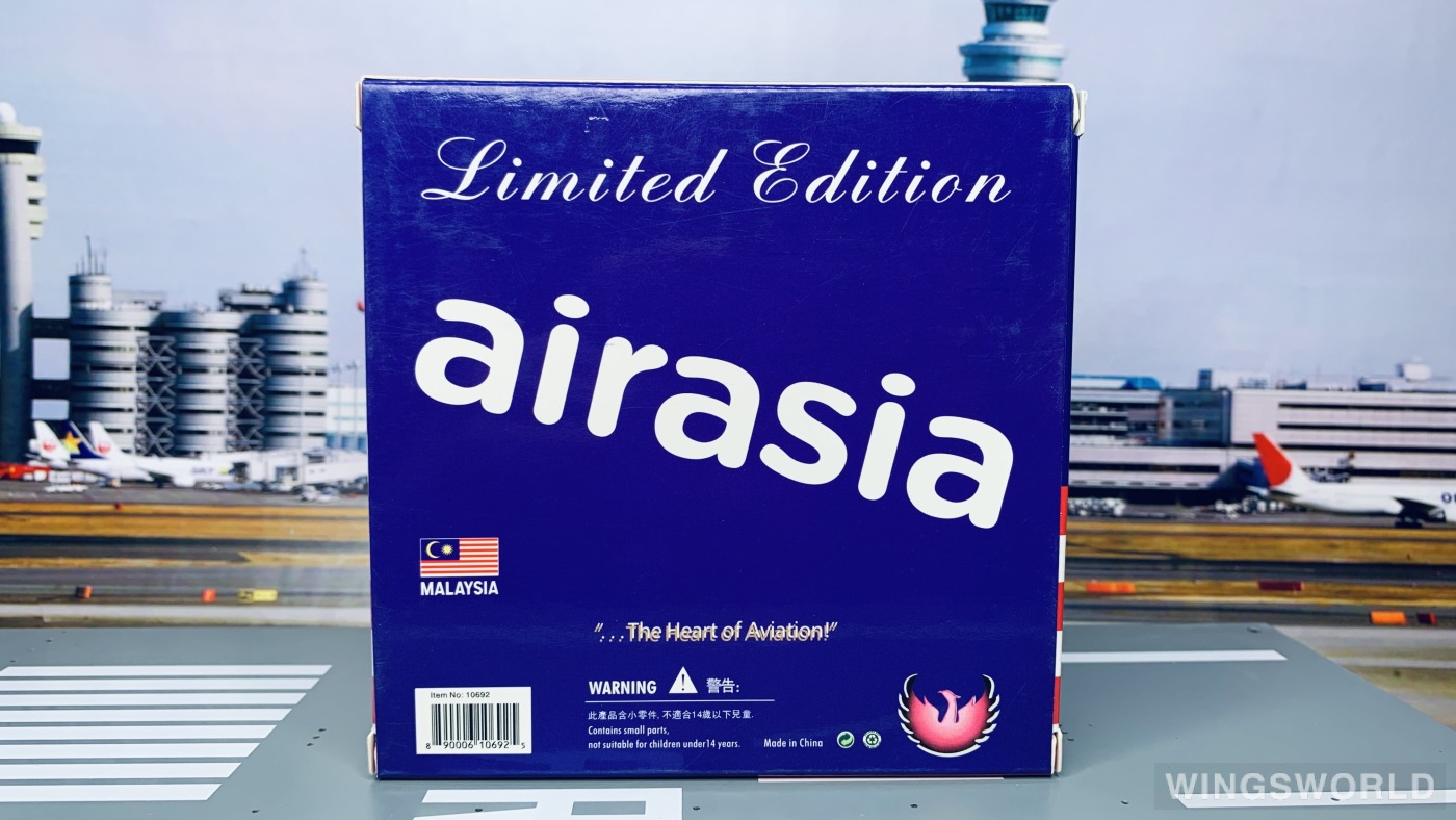 Phoenix 1:400 PH10692 AirAsia 亚洲航空 Airbus A320 9M-AQN