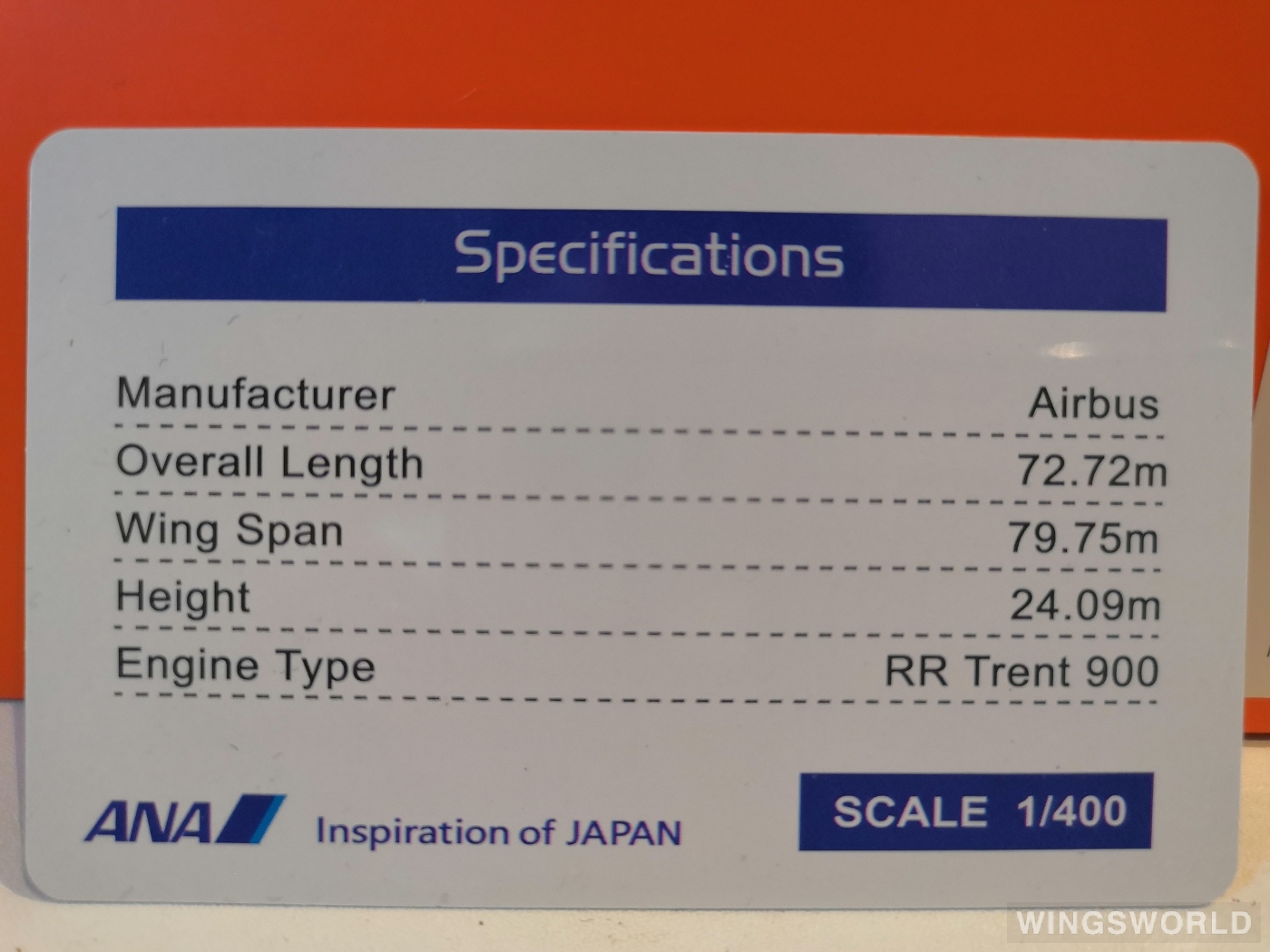 JC Wings 1:400 EW4388006 ANA 全日空 Airbus A380-800 JA381A