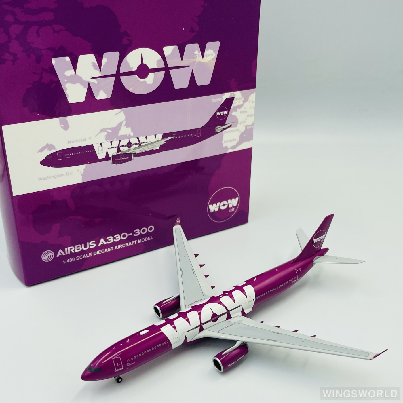 JC Wings 1:400 LH4005 WOW air 沃奥航空 Airbus A330-300 TF-GAY