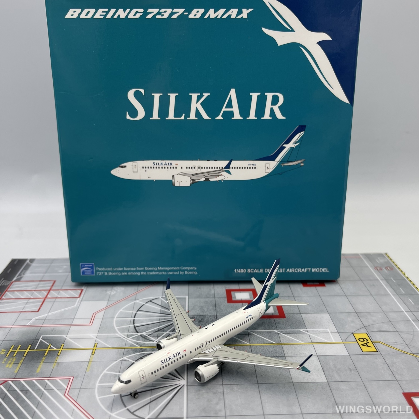 JC Wings 1:400 XX4026 SilkAir 胜安航空 Boeing 737 MAX 8 9V-MBA