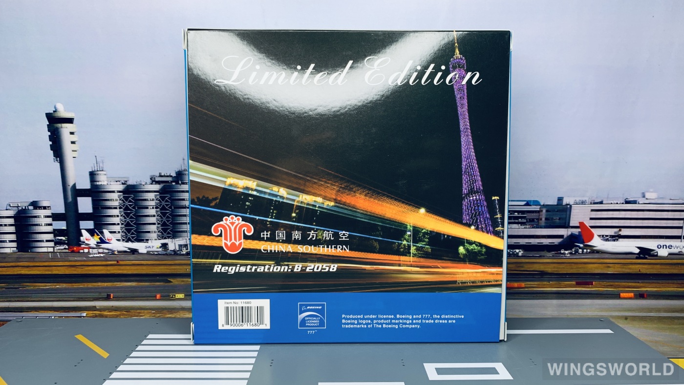 Phoenix 1:400 PH11680 China Southern 中国南方航空 Boeing 777-200ER B-2058