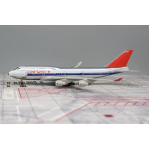 Northwest Airlines 美国西北航空 Boeing 747-400 N661US 1980s colors. Chrome version. JX026B Jet-X 1:400