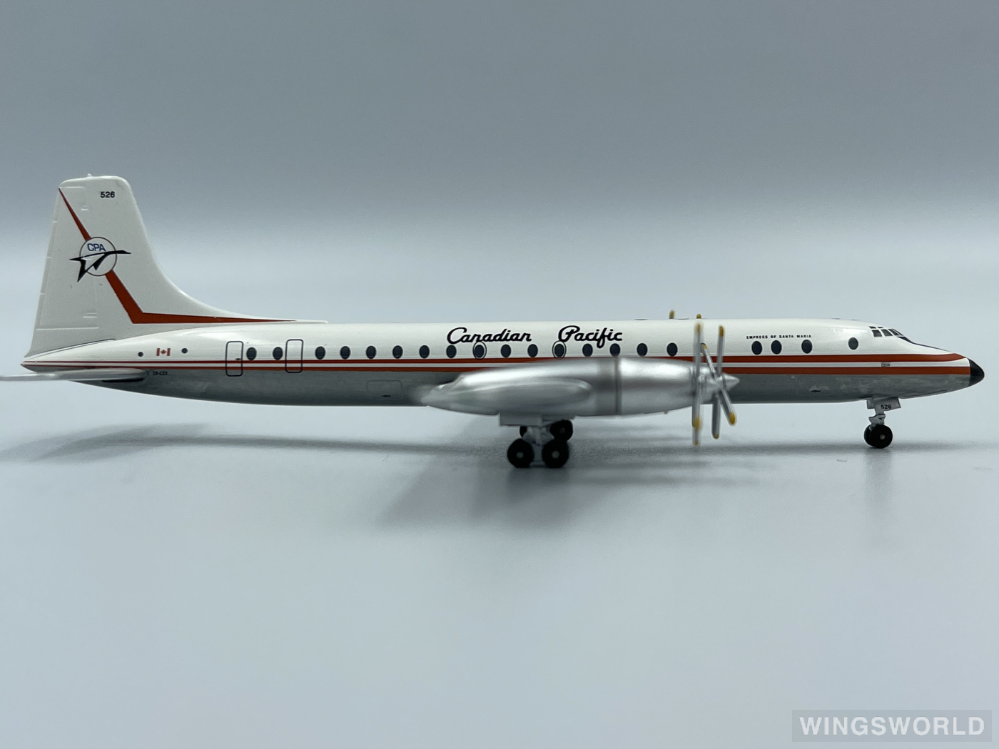 AeroClassics 1:400 ACCFCZX CP Air 加拿大太平洋航空 Bristol 175 Britannia CF-CZX