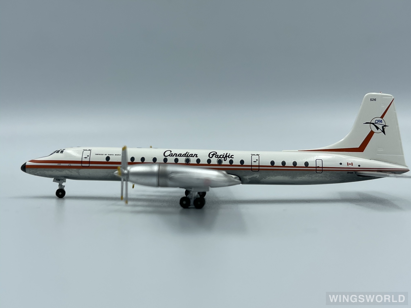 AeroClassics 1:400 ACCFCZX CP Air 加拿大太平洋航空 Bristol 175 Britannia CF-CZX