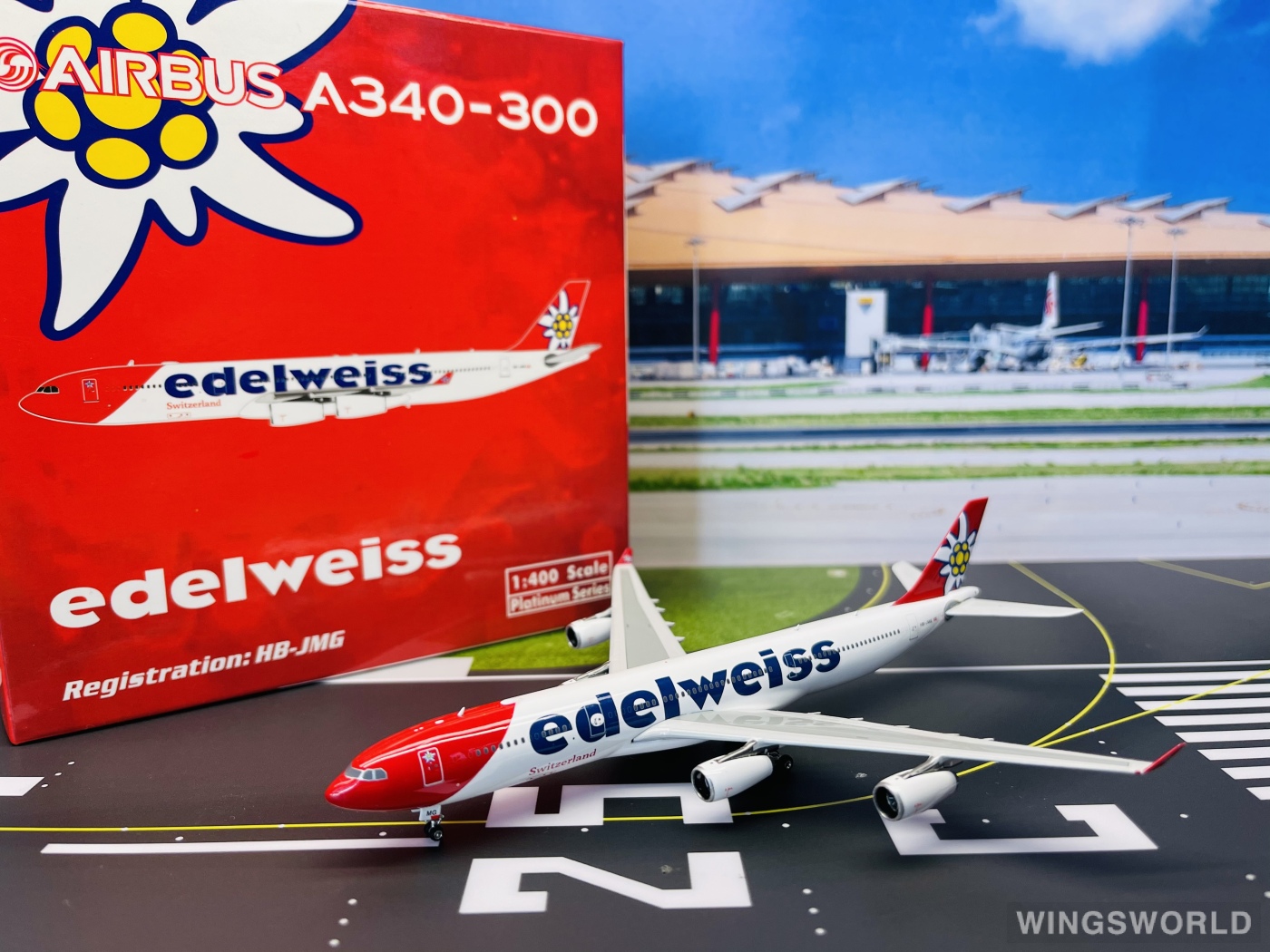 Phoenix 1:400 PH11325 Edelweiss Air 雪绒花航空 Airbus A340-300 HB-JMG