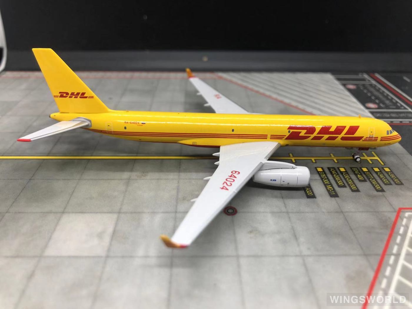 Pandamodel 1:400 202116 DHL 敦豪 Tupolev Tu-204 RA-64024