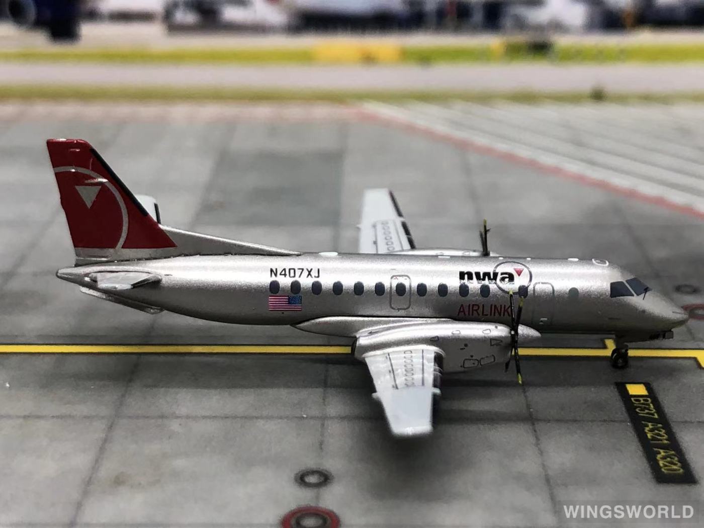 Geminijets 1:400 GJNWA970 Northwest Airlines 美国西北航空 Saab 340 N407XJ