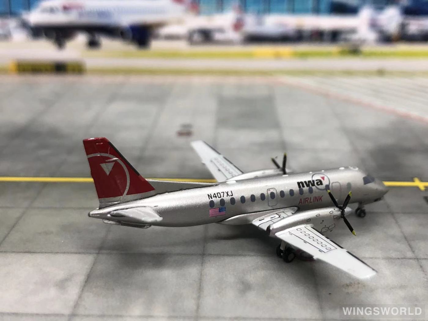 Geminijets 1:400 GJNWA970 Northwest Airlines 美国西北航空 Saab 340 N407XJ