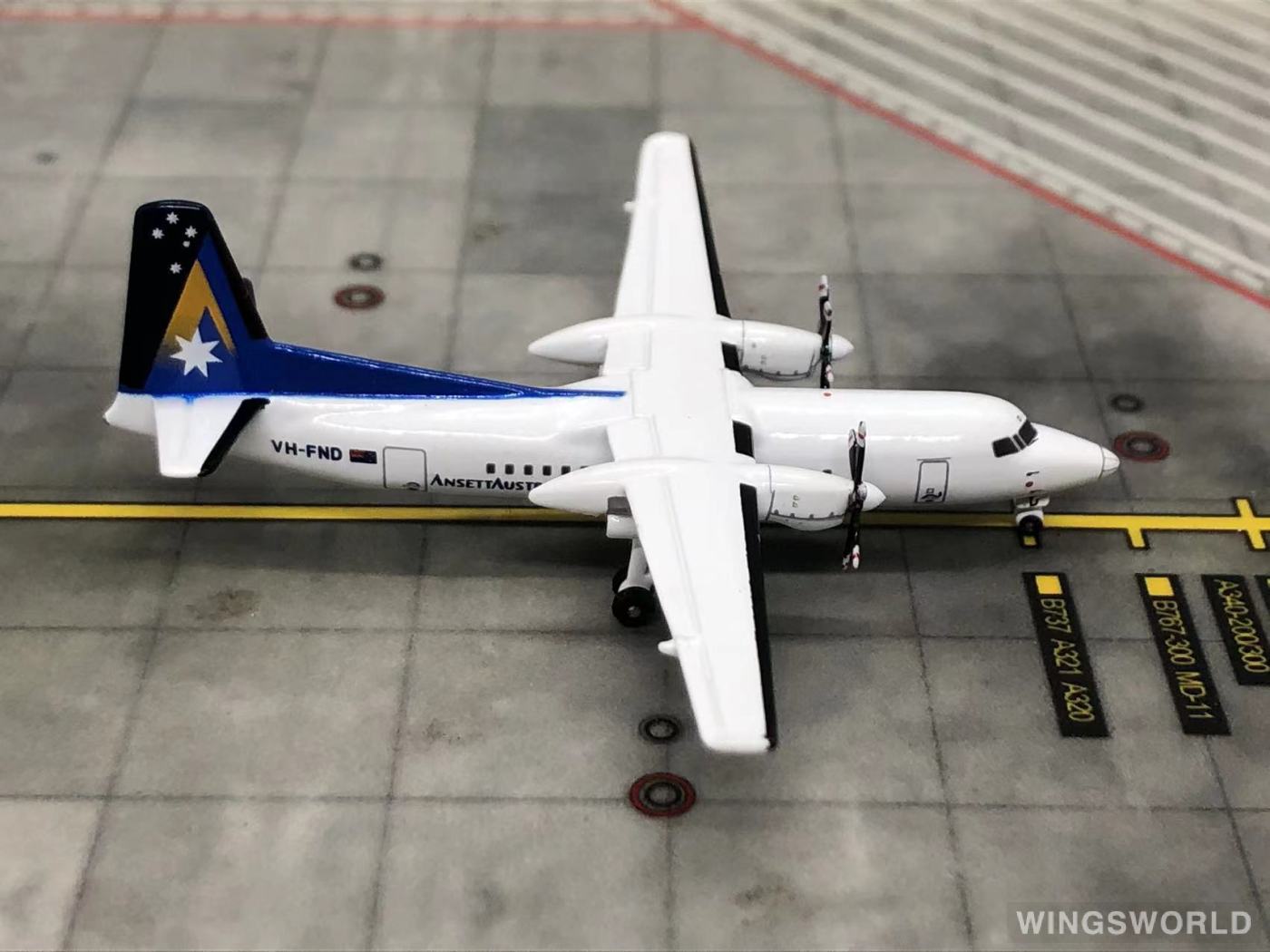 JC Wings 1:400 JC4098 Ansett 澳洲安捷航空 Fokker 50 VH-FND