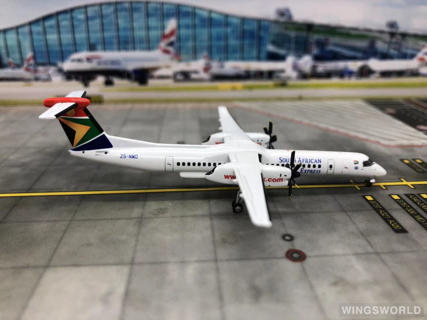 Geminijets 1:400 GJSAA736 South African Airways 南非航空 Bombardier Dash 8-400 ZS-NMO