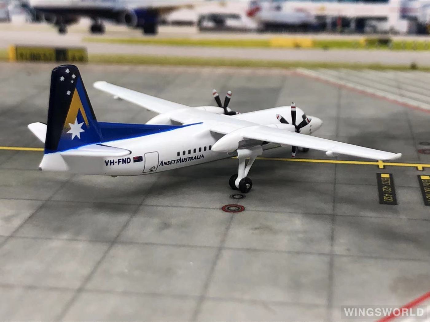 JC Wings 1:400 JC4098 Ansett 澳洲安捷航空 Fokker 50 VH-FND