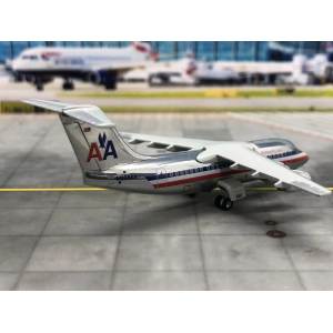 American Airlines 美国航空 BAe 146 N695AA 1990s colors. Polished fuselage. JX374 Jet-X 1:400