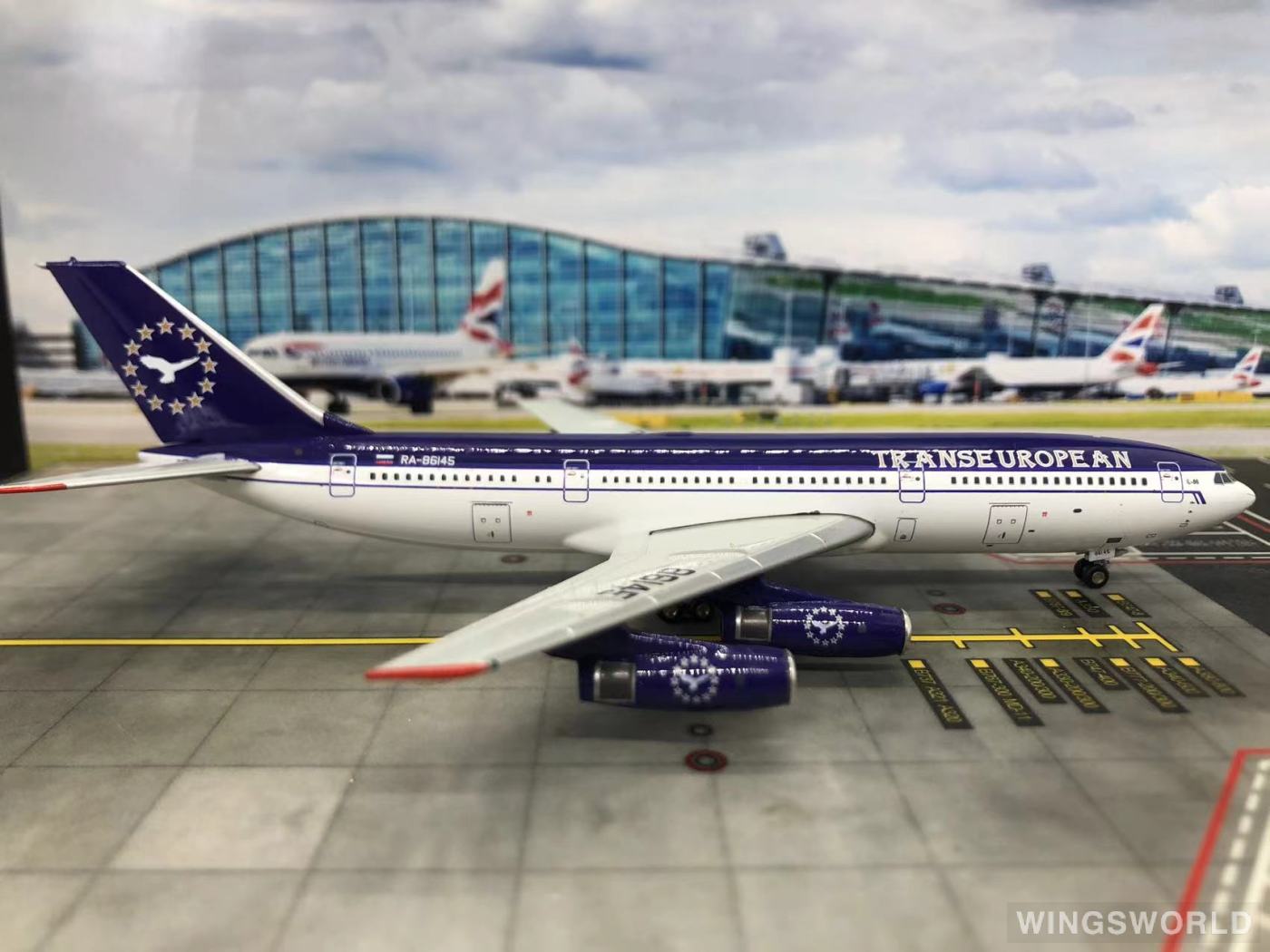 JC Wings 1:400 JC4069 Transeuropean Airlines Ilyushin Il-86 RA-86145