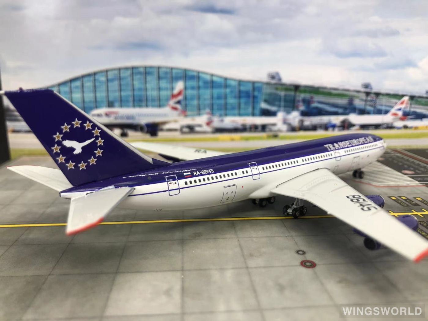 JC Wings 1:400 JC4069 Transeuropean Airlines Ilyushin Il-86 RA-86145