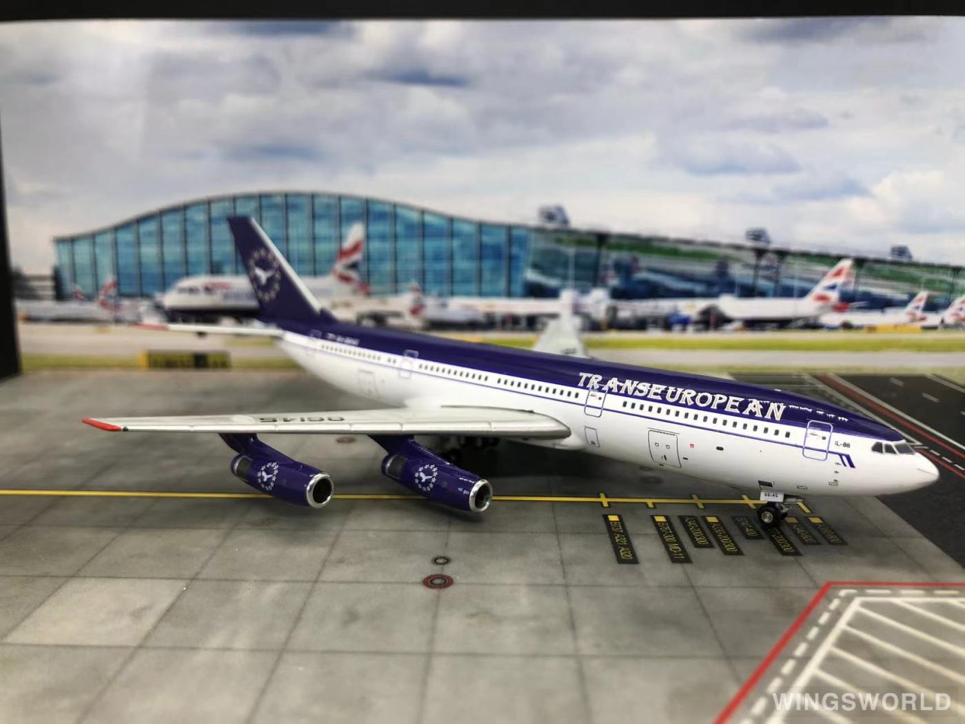 JC Wings 1:400 JC4069 Transeuropean Airlines Ilyushin Il-86 RA-86145