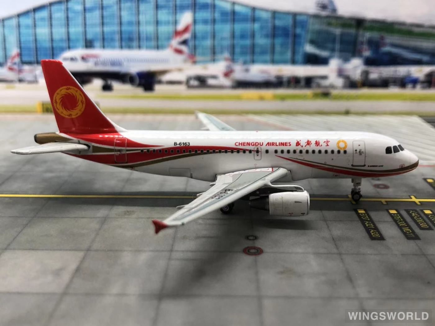 Phoenix 1:400 PH10960 Chengdu Airlines 成都航空 Airbus A319 B-6163