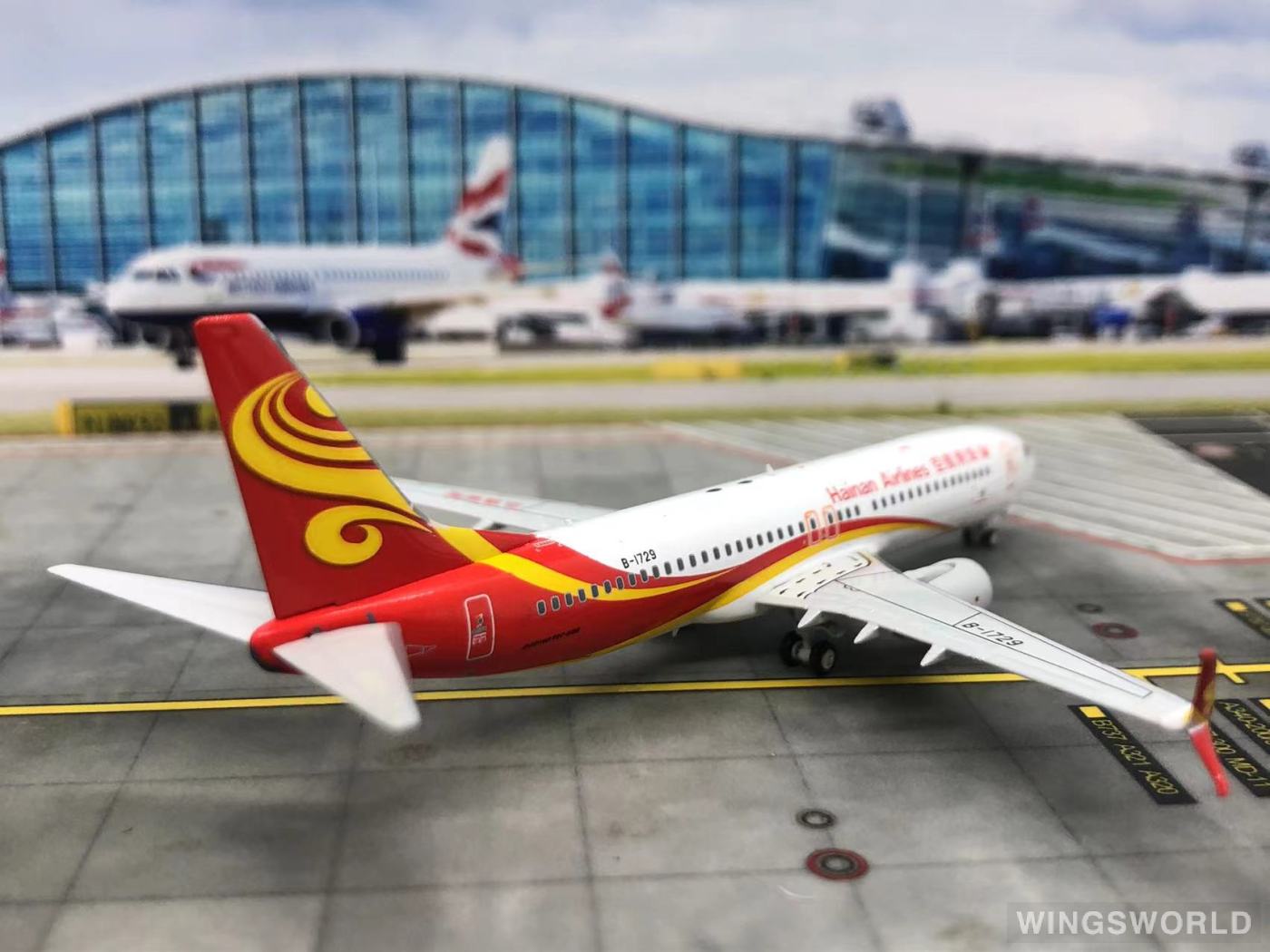 NGmodels 1:400 NG58061 Hainan Airlines 海南航空 Boeing 737-800 B-1729