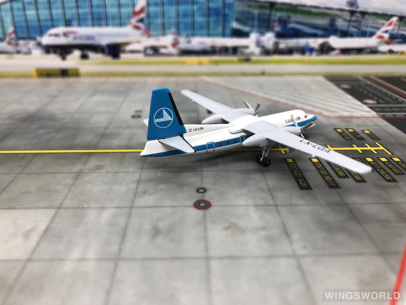 AeroClassics 1:400 AC4LXLGA Luxair 卢森堡航空 Fokker F-27 LX-LGA