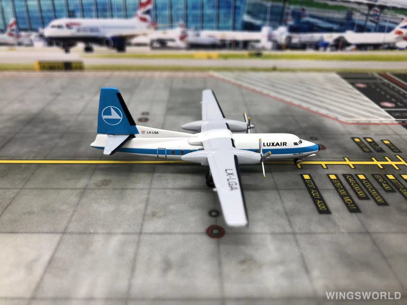AeroClassics 1:400 AC4LXLGA Luxair 卢森堡航空 Fokker F-27 LX-LGA