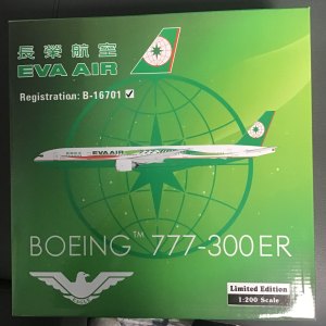 EVA Air 长荣航空 Boeing 777-300ER B-16701 浪花彩绘 EA200002A Eagle 1:200