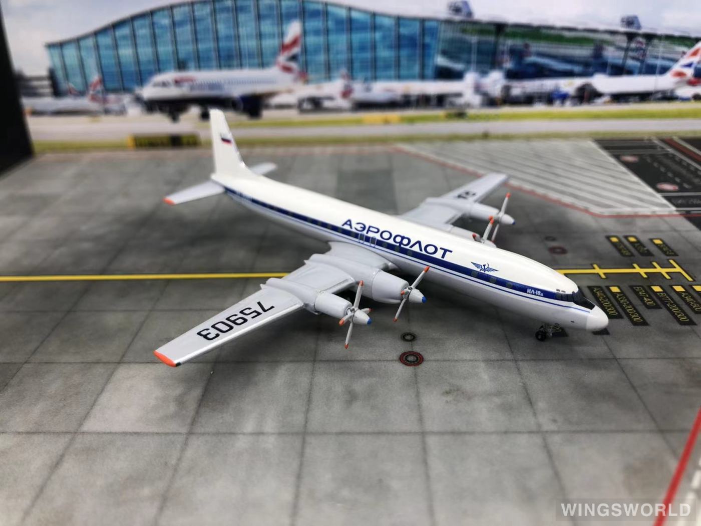 AeroClassics 1:400 ACRA70903 Aeroflot 俄罗斯航空 Ilyushin Il-18 RA75903