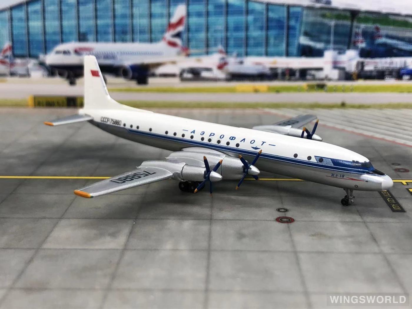 AeroClassics 1:400 ACCCCP75880 Aeroflot 俄罗斯航空 Ilyushin Il-18 CCCP75880