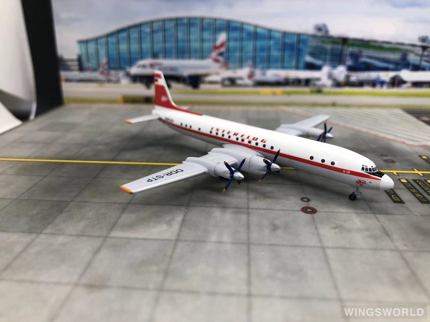 AeroClassics 1:400 ACINT0509A Interflug 东德航空 Ilyushin Il-18 DDR-STP