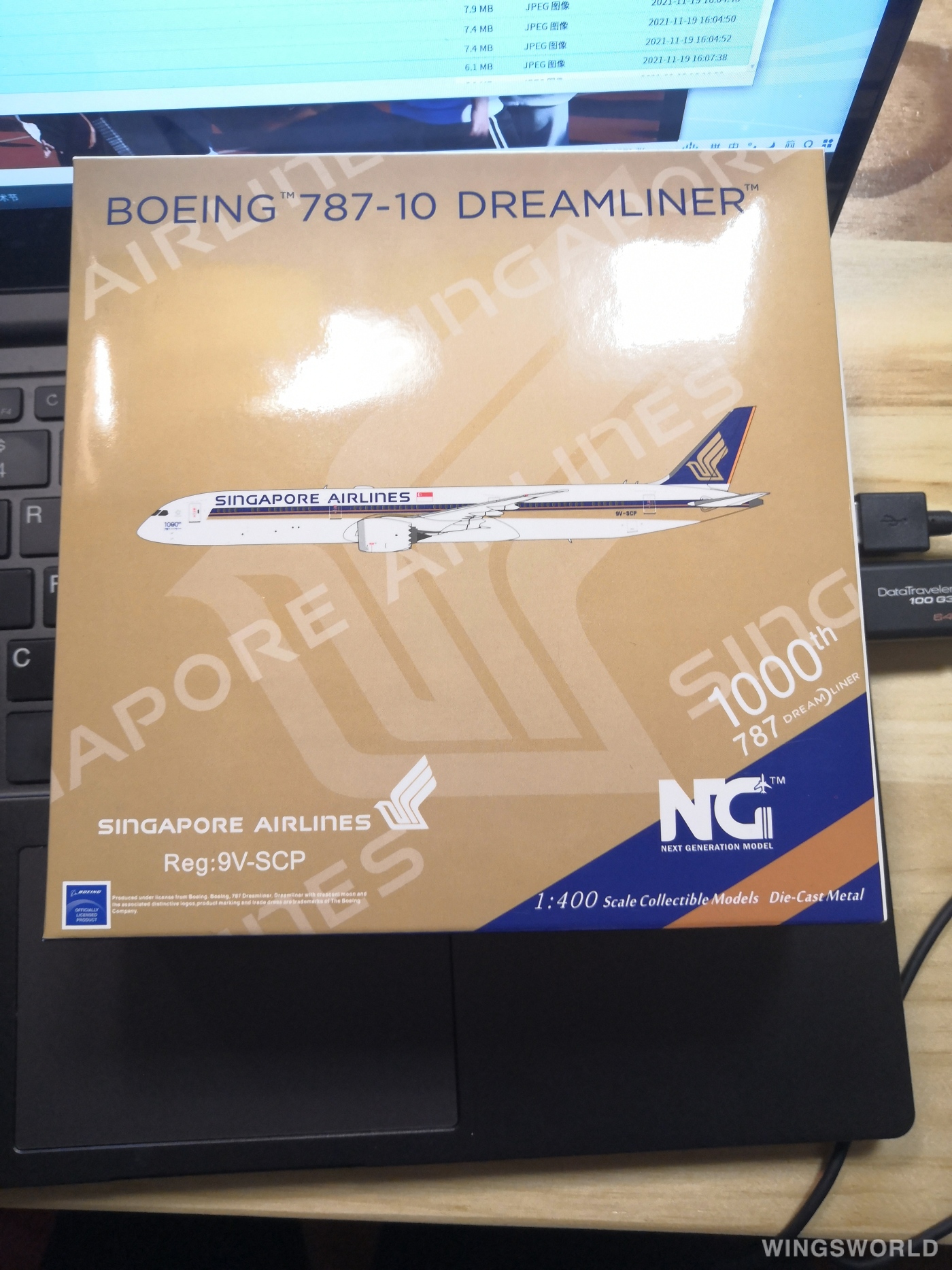 NGmodels 1:400 NG56008 Singapore Airlines 新加坡航空 Boeing 787-10 9V-SCP